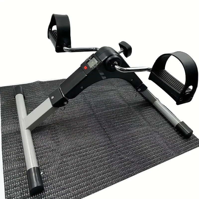 Foldable Mini Fitness Car with Display Screen - Black