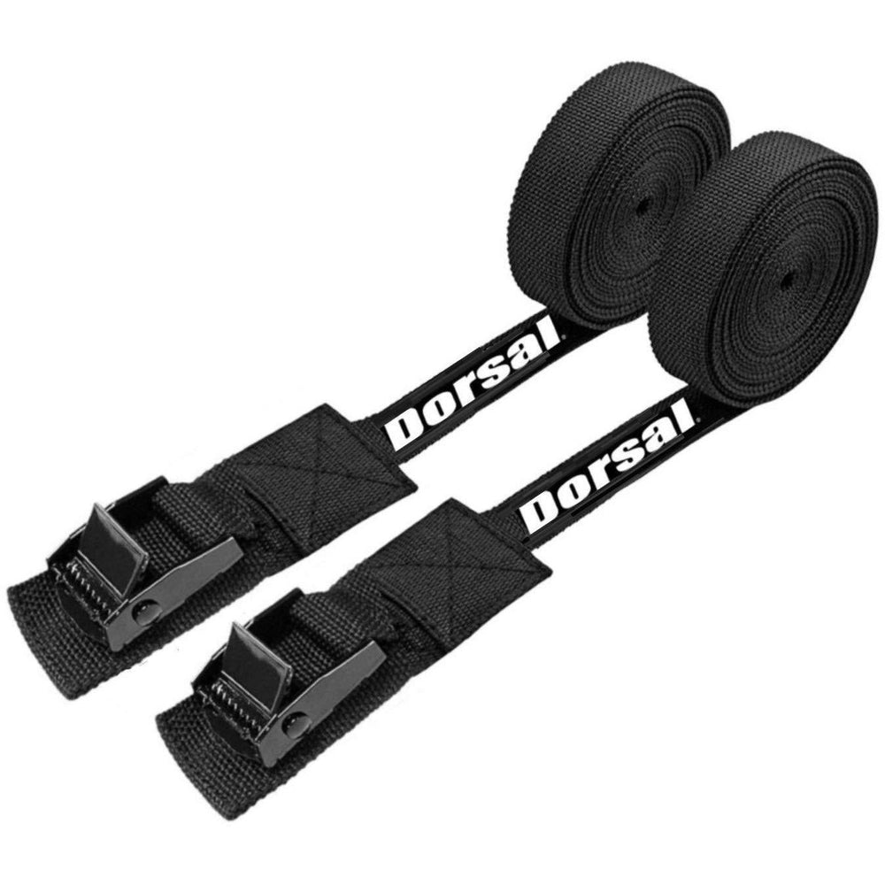 Dorsal Tie Down Straps for Roof Rack Pads Crossbars - Pack of 2 holds Surfboards Kayaks Canoes Paddleboards