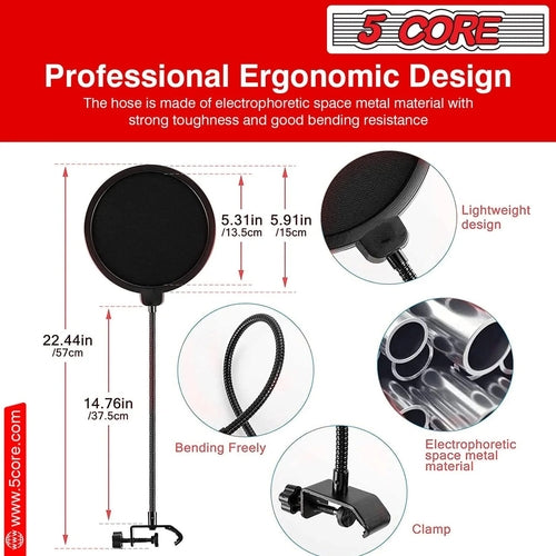 5Core Microphone Stand Suspension Desk Scissor Boom Arm W Shock Mount