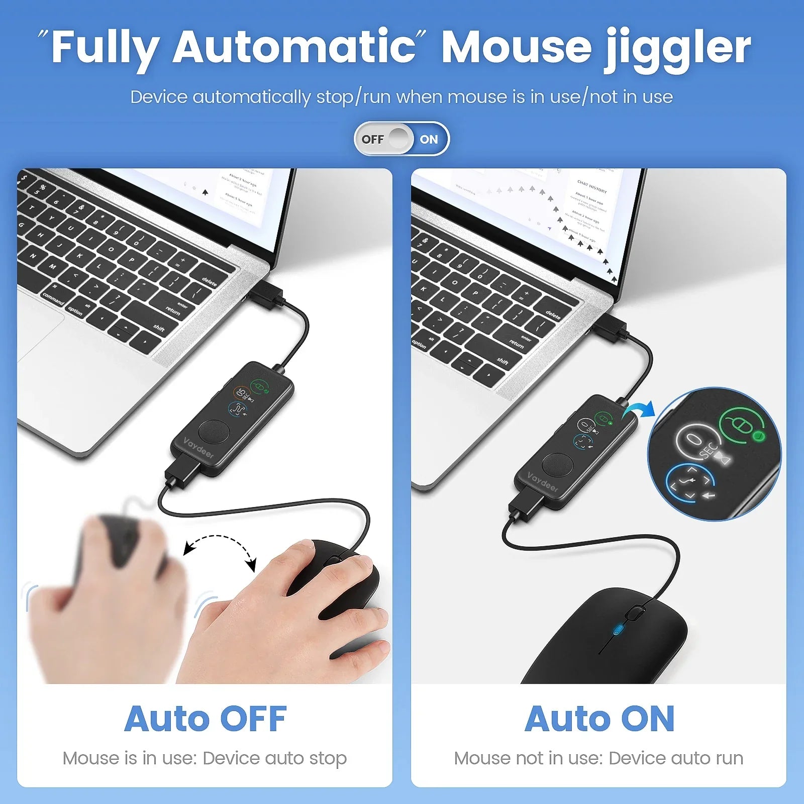 Fully Automatic USB Mouse Jiggler with HD Screen