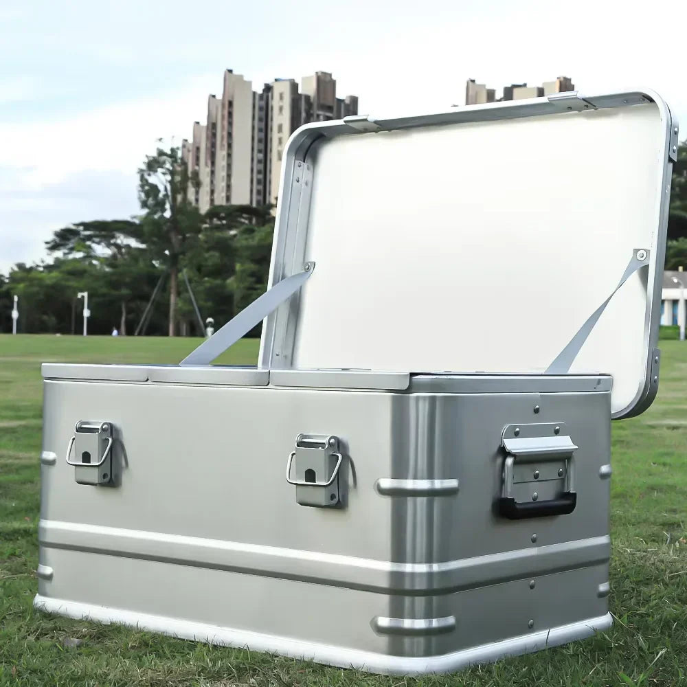 50L Outdoor Aluminum Alloy Storage Box Silver