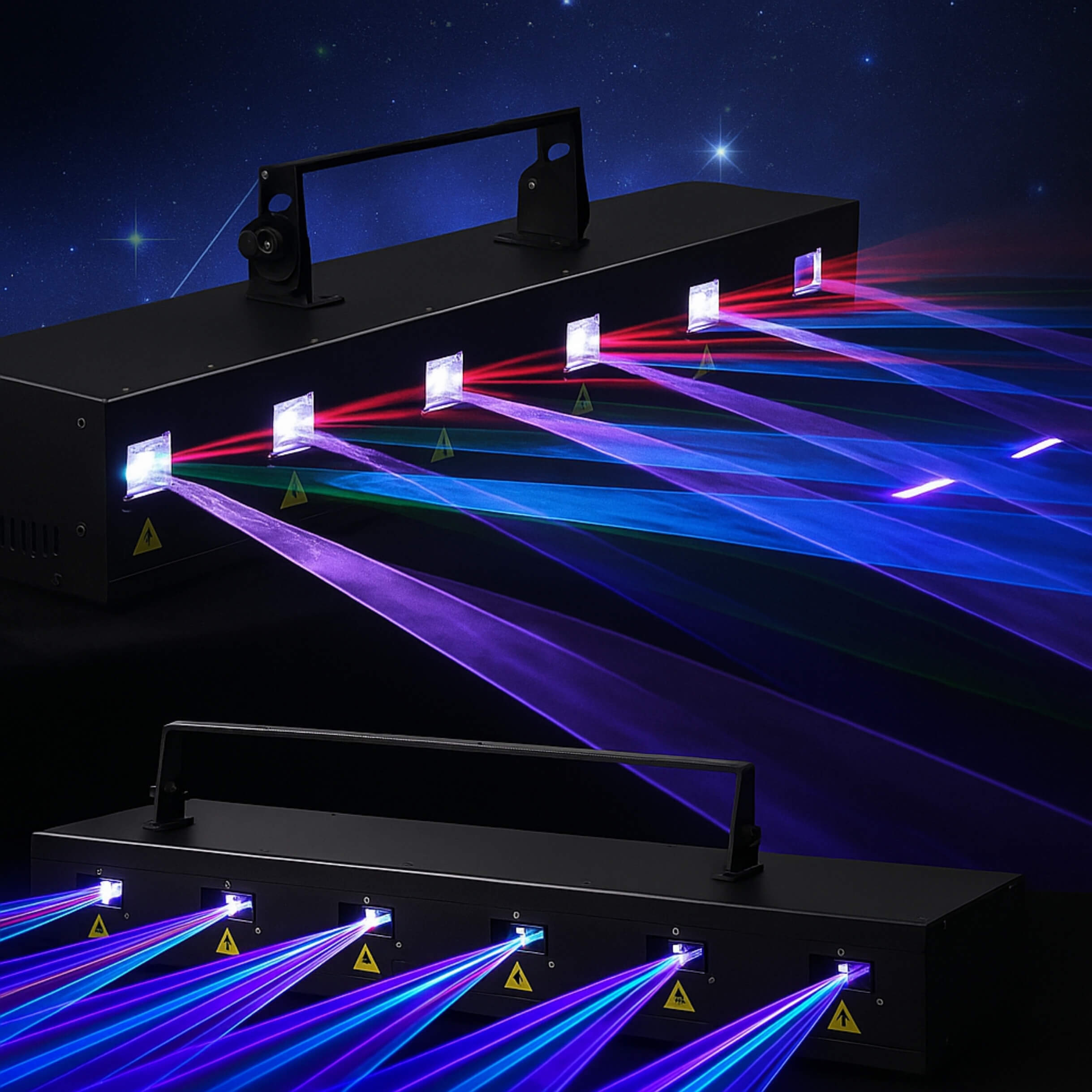 B9 6-Eye RGB Animation Laser Light Bar 6W 12W 18W | DJ Laser Bar for Stage