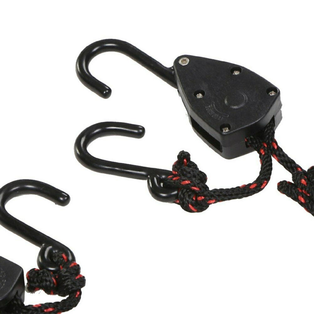 DORSAL Ratchet Canoe and Kayak Bow and Stern Tie Downs 1/4" Heavy Duty Adjustable Rope Hanger Grow Light (2-Pack)