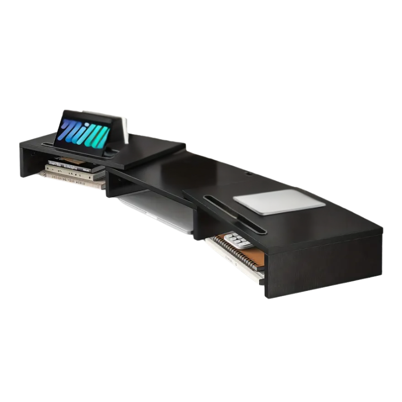 Adjustable Dual Monitor Stand with Storage (2-Slot)